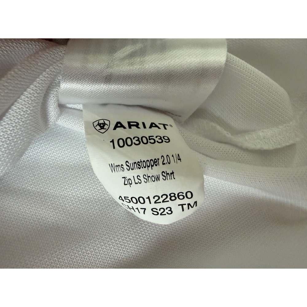 Ariat Pro Series Sunstopper 2.0 White Mesh Equestrian Show Shirt Womens XS - Picture 7 of 9